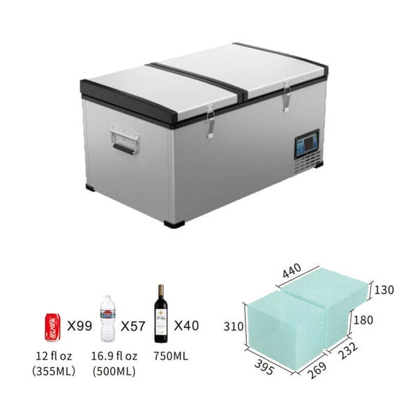 מקרר לרכב - 80L - נירוסטה - 2 תאים - CMP80 - Colorado – תמונה 2